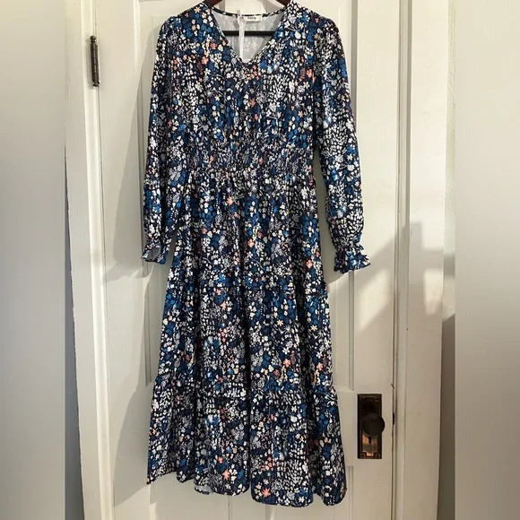 NWT Grace Karin Long Sleeve Floral Dress - Picture 2 of 4